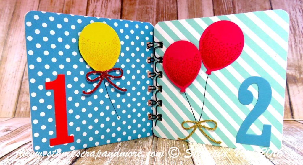 Counting book with Stampin' Up! Balloons