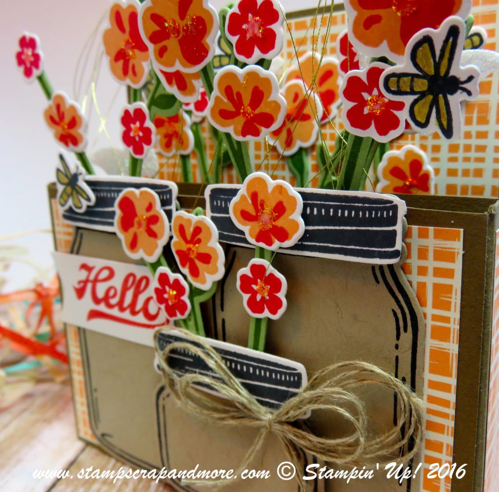 Pop Up Card using Jar of Love. Flower Box, Card in a Box